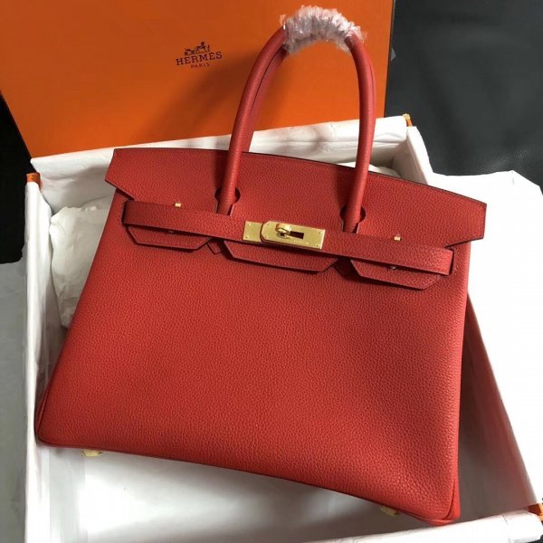 Hermes Birkin 35cm Togo leather Handbags Red Replica Handbags Hermes Birkins 35CM Togo