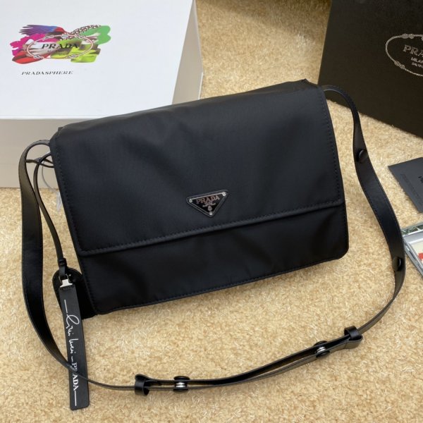 Prada Replica padded nylon shoulder 1BD255 Black bag Replica Handbags Prada Hobo