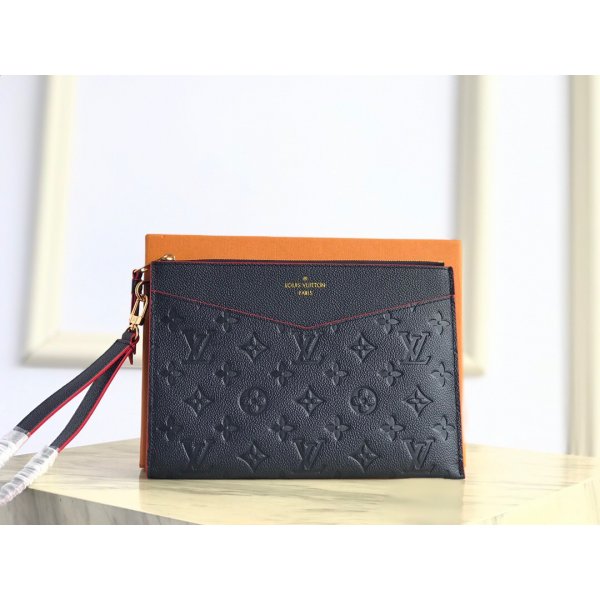 Louis Vuitton Pochette Melanie MM M68706 Navy BlueRed Replica Handbags Louis Vuitton Pochette