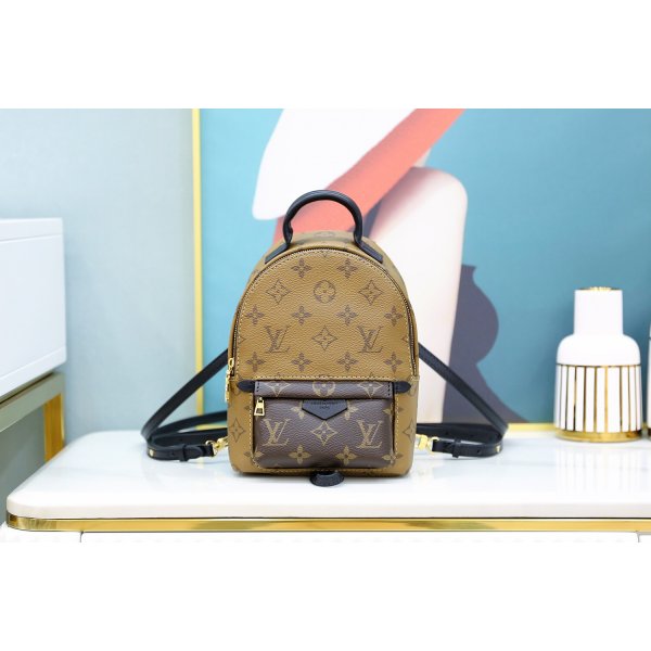 Louis Vuitton Top Quality Palm Springs Mini Monogram M44872 Brown Replica Handbags Louis Vuitton Palm