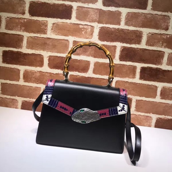 Best Gucci Replicas Lilith Top Handle Bag Leather 453751 Snakeskin Small Replica Handbags Gucci Lilith