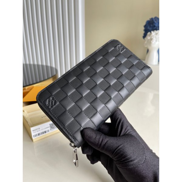 Louis Vuitton Fake Designer Leather Wallet Zippy N60015 Black Replica Handbags Louis Vuitton Wallets