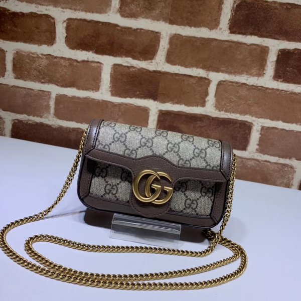 Fake Gucci GG Marmont matelasse leather super mini 476433 bag Clutches Replica Handbags Gucci ClutchesSmall Purses