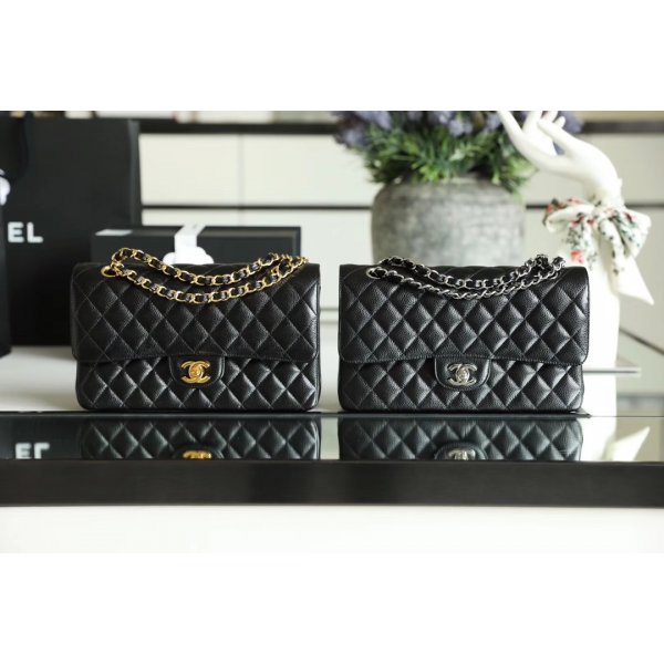 High Quality Lambskin 255CM Black Classic Replica Handbags Replica Handbags Ch 
