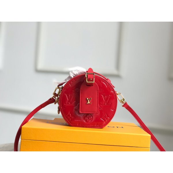 Louis Vuitton Luxury Mini Bo?te Chapeau Monogram Canvas M44699 Red or Black Replica Handbags Louis Vuitton Boite