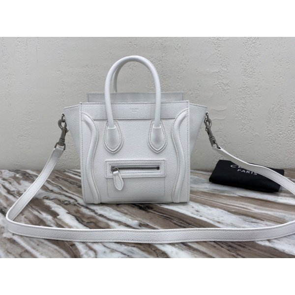 Buy Online Celine White Nano Luggage Bag 168243 Replica Handbags Celine Luggage