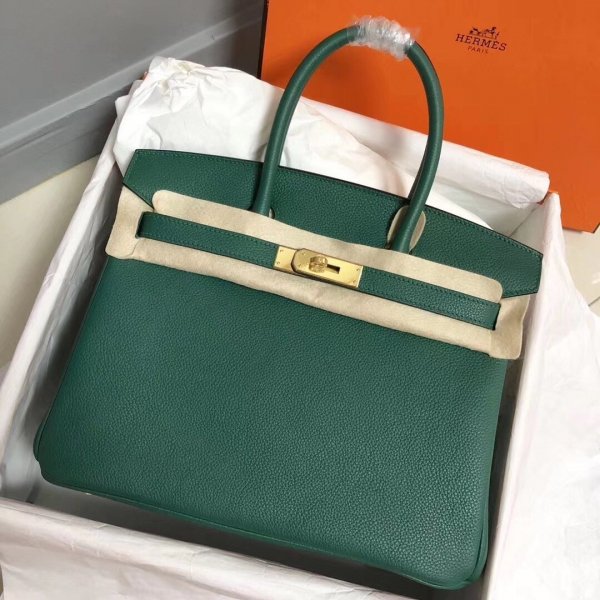 Hermes Birkin 35cm Togo leather Handbags Green Replica Handbags Hermes Birkins 35CM Togo
