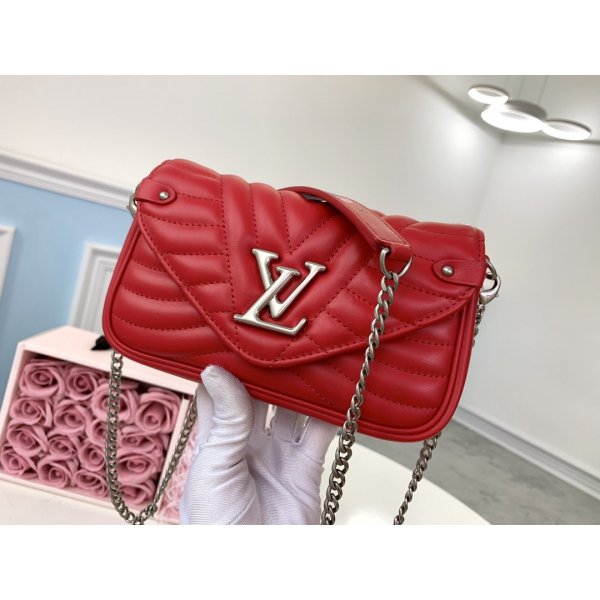 Cheap Louis Vuitton Replicas Noisette New Wave Chain Pochette M63956 Red Replica Handbags Louis Vuitton BumbagWave