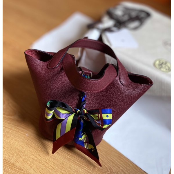 Replica Hermes Wine Red Picotin MM price cheap price Replica Handbags Hermes Picotin Bag