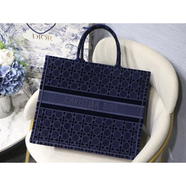 Wholesale Christian Dior CD Book Tote Navy Blue Bag Replica Handbags Dior Book