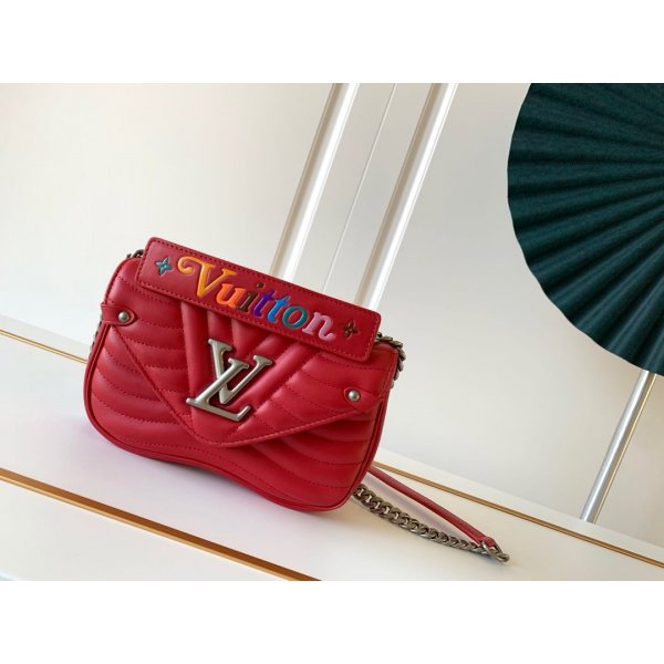 AAA+ Louis Vuitton Knockoff New Wave Bag MM Shoulder Malibu M51683 Red Replica Handbags Louis Vuitton BumbagWave