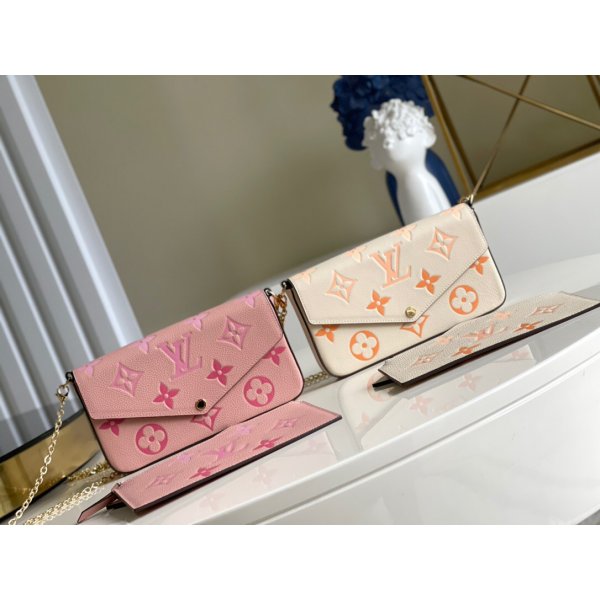 Replica Louis Vuitton M80498 Pochette Felicie Cuir Monogram Empreinte Replica Handbags Louis Vuitton Pochette