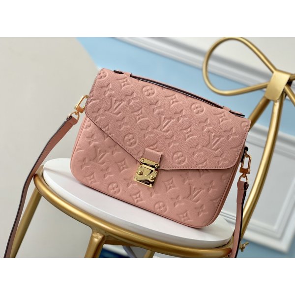High Quality Louis Vuitton Pochette Metis Monogram M44018 Pink Marron Replica Handbags Louis Vuitton Pochette