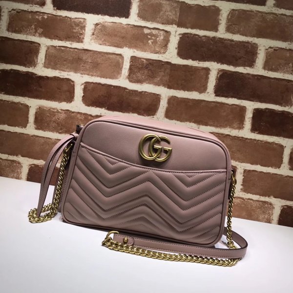 High Quality Gucci Replica 446744 GG Marmont medium matelasse shoulder bag Replica Handbags Gucci GG Marmont