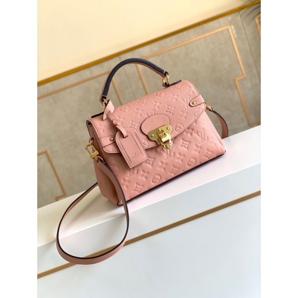 M53942 Louis Vuitton Georges BB Monogram Empreinte Leather Rose Poudre Replica Handbags Louis Vuitton Monogram Empreinte