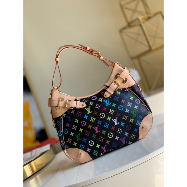 Louis Vuitton Replica M40196 Greta Noir Monogram Multicolor Replica Handbags Louis Vuitton Monogram Multicolor