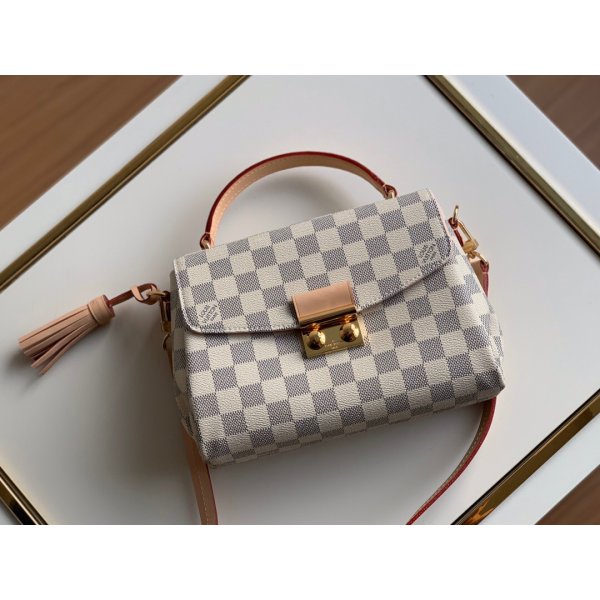 Louis Vuitton Replica N41581N53000 Croisette Damier Azur Canvas Replica Handbags Louis Vuitton Damier Canvas