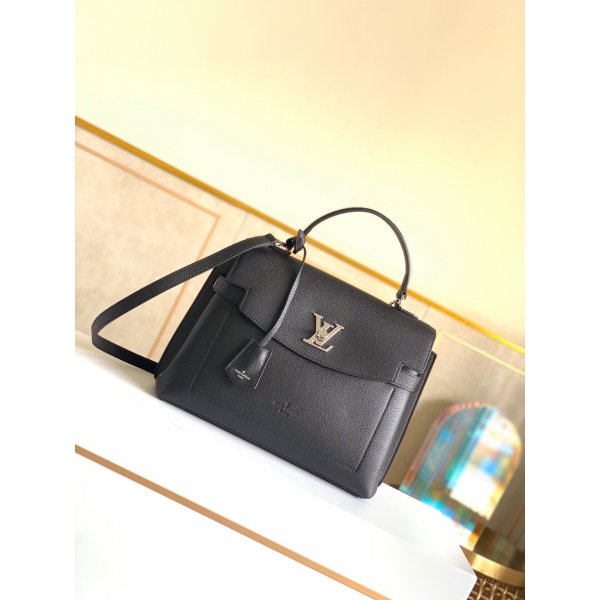 High Quality Louis Vuitton Lockme Ever MM Lockme M51395 Black Leather Replica Handbags Louis Vuitton Lockme