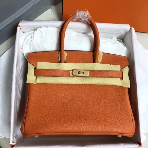 Hermes Birkin 35cm Togo leather Handbags Orange Replica Handbags Hermes Birkins 35CM Togo