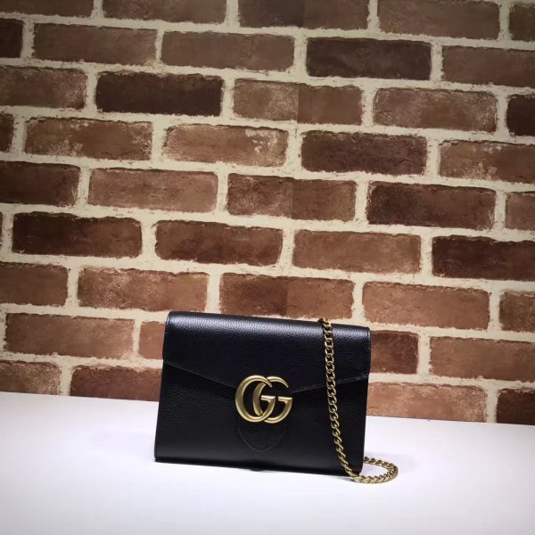 Cheap Gucci GG Marmont Leather Mini Chain Bag 401232 Replica Handbags Gucci Ophidia