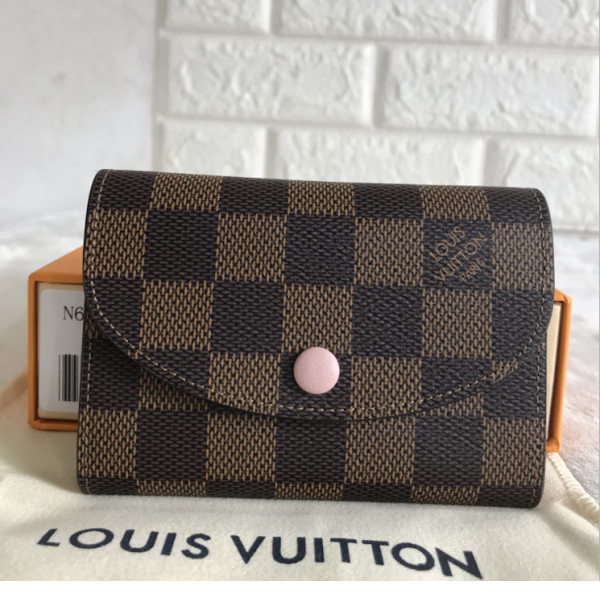 Replica LV N64423 Damier Canvas & Leather Rosalie Coin Purse Replica Handbags Louis Vuitton Wallets