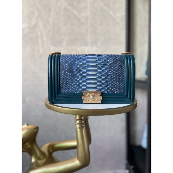 CC A67086 Blue Lambskin Le Boy Flap Bag With Bronze Replica Handbags Ch 