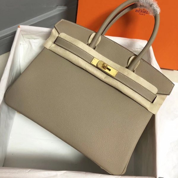 Hermes Birkin 35cm Togo leather Handbags Grey Replica Handbags Hermes Birkins 35CM Togo