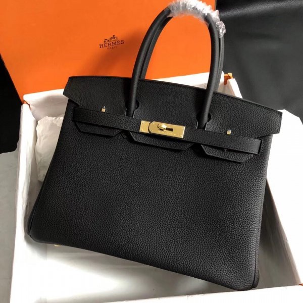 Hermes Birkin 35cm Togo leather Handbags Black Replica Handbags Hermes Birkins 35CM Togo