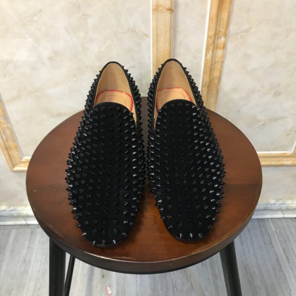 Cheap Christian louboutin shoes men black Outlet Replica Luxury Shoes Christian Louboutin Mens