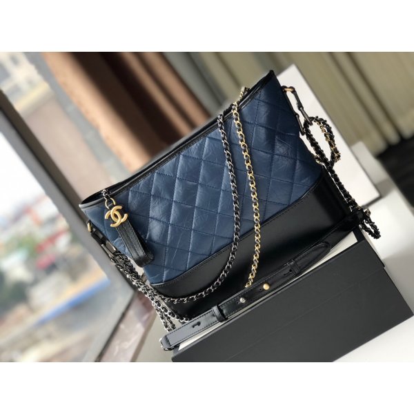 Best CC Gabrielle hobo bag 28cm Black Blue Replica Handbags Ch 
