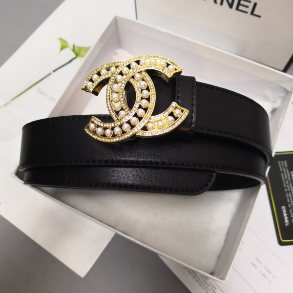 Luxury Replica CC Double C Belt Black Width 30cm 1137 Replica Handbags Ch 