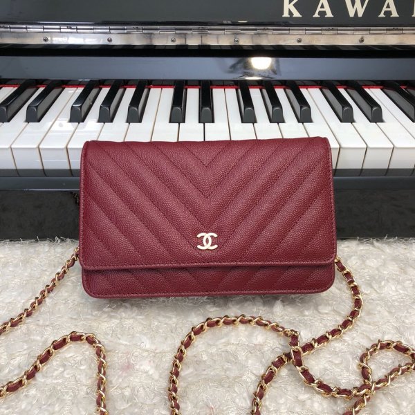 Fake CC Women Caviar V Woc Replica Handbags Ch 