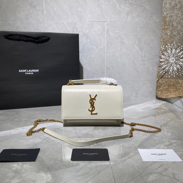 Replica YSL Sunset 19cm Pursesre Store Cream Replica Handbags YSL Shoulder