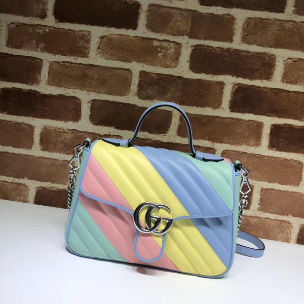 Best Gucci Replica 498110 Gg Marmont Small Top Handle Bag Replica Handbags Gucci GG Marmont