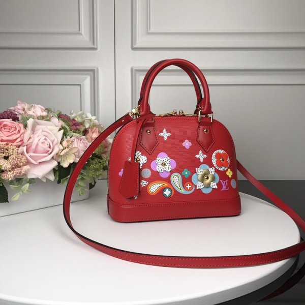 AAA+ Louis Vuitton M54836 Red Alma BB Epi Leather Replica Handbags Louis Vuitton Alma