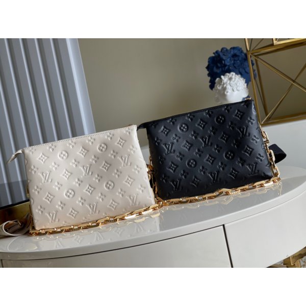 Louis Vuitton Coussin PM Other Leathers M57790 Black or Cream Replica Handbags Louis Vuitton Coussin