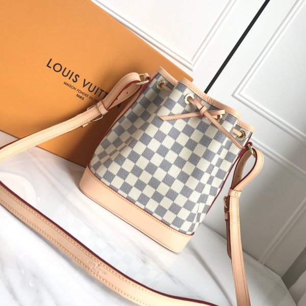 USA Replica Louis Vuitton Noe BB Damier Azur Canvas in N41220 Beige Replica Handbags Louis Vuitton Neonoe