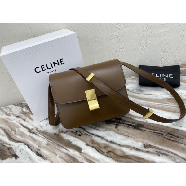 Cheap Celine Designer Teen Classic Box Brown Bag Replica Handbags Celine Classic