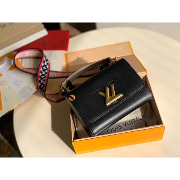 Louis Vuitton Best Quality Twist MM Epi Leather Black Handbags M57050 Replica Handbags Louis Vuitton SpeedyTwist