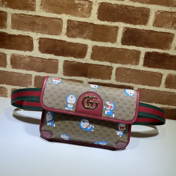 Beige Doraemon x Gucci Replcia small belt 647817 bag Replica Handbags Gucci Doraemon