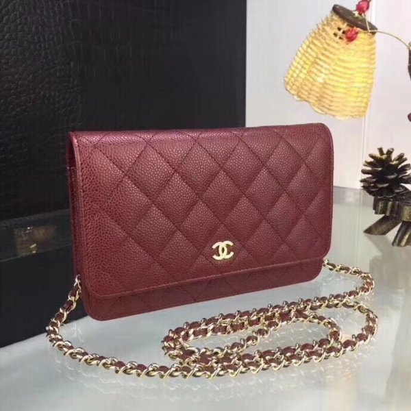 Luxury CC WOC caviar leather Wallet Replica Handbags Ch 