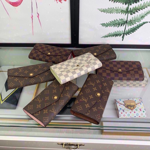 Knockoff Louis Vuitton Sarah Wallet Monogram Canvas M62234 Replica Handbags Louis Vuitton Wallets