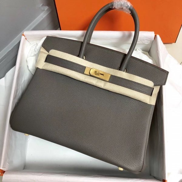 Hermes Birkin 35cm Togo leather Handbags Dark Grey Replica Handbags Hermes Birkins 35CM Togo