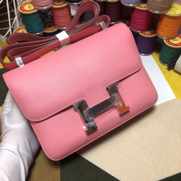Hermes Constance Bag 23cm Epsom Leather Pink Replica Handbags Hermes Constance 23cm