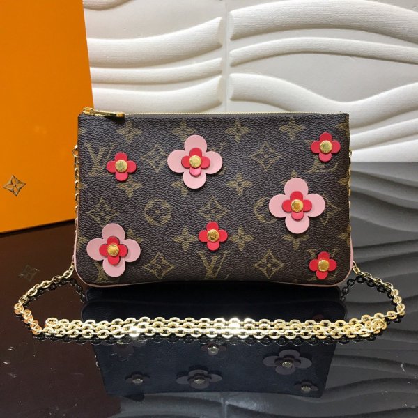 Cheap Louis Vuitton AAA+ Monogram Canvas Pochette Double Zip M63905 Replica Handbags Louis Vuitton Pochette