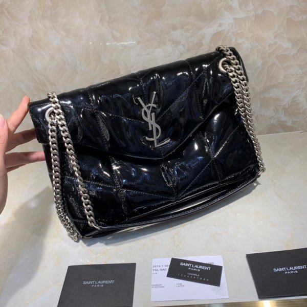 Replicas YSL Saint Laurent Loulou Puffer bag black quilted lambskin Replica Handbags YSL Shoulder