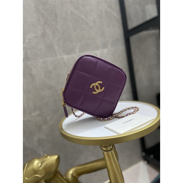 CC High Quality Diamond Purple Fake Bag Replica Handbags Ch 