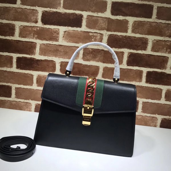 Replica Gucci Cheap 431665 Sylvie medium top handle bag Replica Handbags Gucci Sylvie