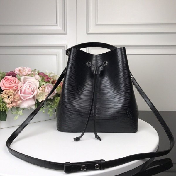 USA Cheap Louis Vuitton Neonoe Lockme Bucket M54366 Black Replica Handbags Louis Vuitton Neonoe