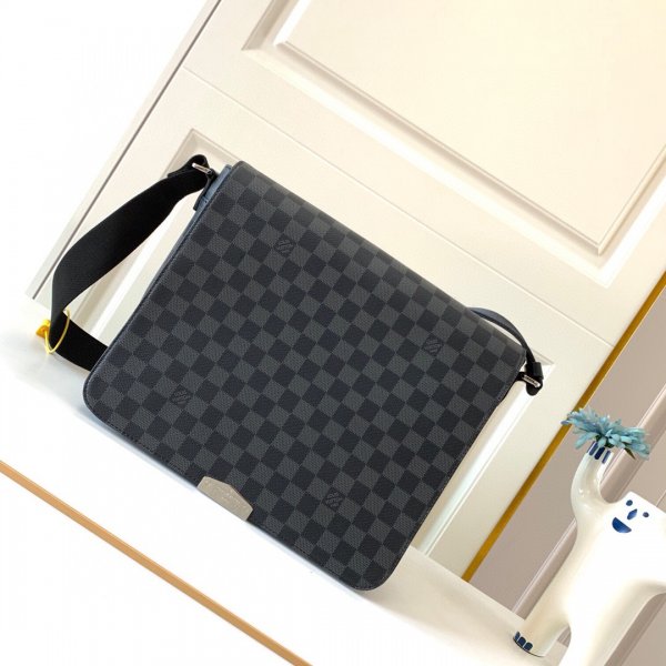 Louis Vuitton Luxury District MM Damier Graphite Canvas N40350 Grey Replica Handbags Louis Vuitton Damier Canvas